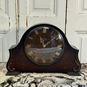 Reloj de manto vintage Smith’s c.1940’s sin probar como se encuentra con llave y péndulo - Imagen 1 de 11