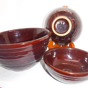 Marcrest Daisy Dot Brown Glaze Stoneware Bowl Set – 1 Serving, 2 Cereal - Picture 1 of 1