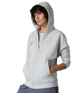 Size M- Adidas BOSTON MARATHON 25 WOMEN'S FULL ZIP HOODIE JACKET, Dash Grey. - Picture 1 of 9