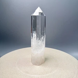 6.7" Natural Clear Quartz Rock Crystal 8 sides Point Healing Crystal Reiki Tower - Picture 1 of 10