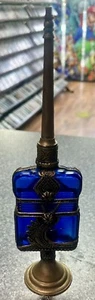 Botella de perfume turca vintage de vidrio azul de 30 cm (correo gratuito del Reino Unido) - Imagen 1 de 7
