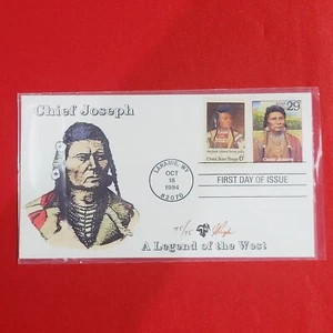 First Day of Issue Stamp Cache Envelope Enclosure Chief Joseph Western Legend - Picture 1 of 7