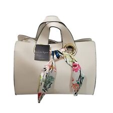 NEW Nanette Lepore Niccola Off White Vegan Leather Satchel Handbag Purse w/Scarf