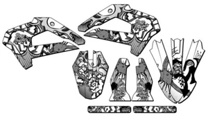 2022 CX 65 ZANY White Senge Graphics Kit Compatible with Cobra - Picture 1 of 10