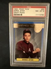 1992 FRONT ROW #55 DEREK JETER DRAFT PICK GOLD PSA 8 NM-MT 