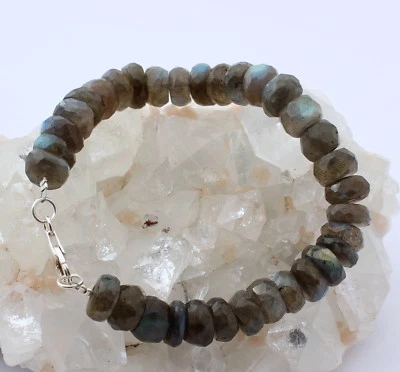 Labradorit Armband edelsteinarmband 1AA Qualität 925 Silber Blau Schimmer 21 cm - Bild 1 von 2