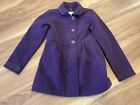 lands end girls purple pea coat jacket size 7 8  small full zip 