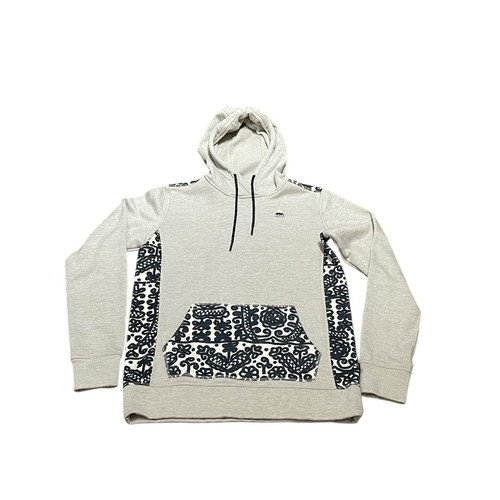 OFF WHITE Felpa con cappuccio Burton Dry Goods donna avorio e blu navy paisley taglia S