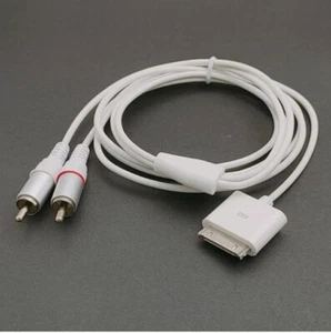 1,5 metra 5 stóp złącze dokujące do kabla audio 2RCA do iPoda iPhone 4 - Zdjęcie 1 z 4