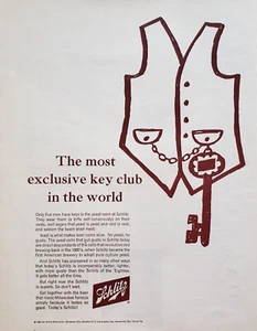 1963 Schlitz Bier Nur fünf Männer haben Schlüssel zur Hefestube Druckanzeige - Bild 1 von 1