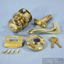 RIGHT Weslock Traditional Impresa Polished Brass Keylock Knob Bordeau Latch