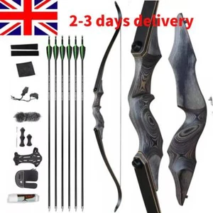 60lbs 60inch Hunting Bow Set Takedown Recurve Archery Right Hand Hunting - Picture 1 of 13