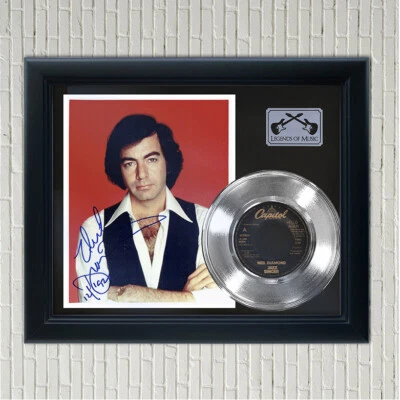 Neil Diamond "Jazz Singer" Framed Silver Reproduction Signed Record Display - Image 1 of 4