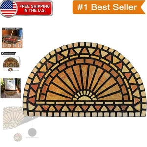 Elegant 18x30 Inch Semi-Circle Welcome Mat – Heavy-Duty Non-Slip Outdoor Rug - Picture 1 of 9