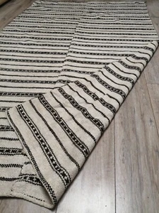 Antiker handgewebter schwerer Hanf&Wolle Teppich/Kilim 19.Jh. 2x1,2m Top Zustand - Bild 1 von 12