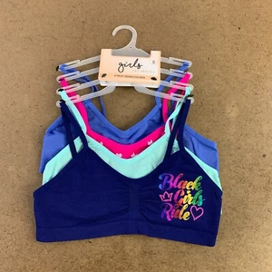 Girls Intimates Size Small Colorful Black Girls Rule Seamless Bras 4 Pack NWT - Picture 1 of 6