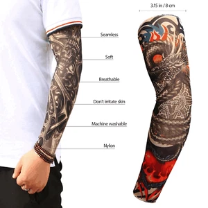 Tattoo Arm Sleeves 8 Stück Cooling Cover UV Sonnenschutz Outdoor Sport Golf - Bild 1 von 3