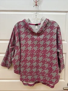 TEA COLLECTION Purple/pink Hooded Gray Poncho Girls Size 8 Sweatshirt EUC - Picture 1 of 9