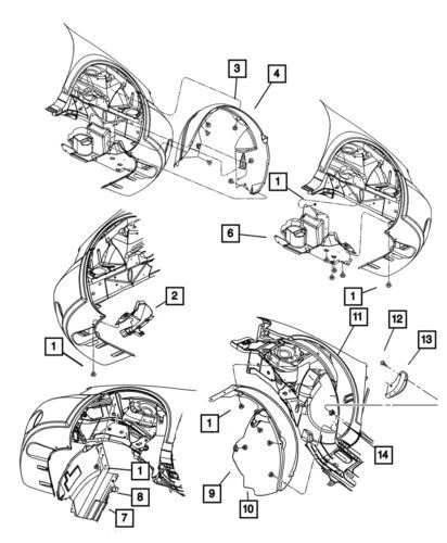 Genuine Mopar 2001-2006 Chrysler Sebring Fender Guard Front Right 4814754AD - Изображение 1 из 1