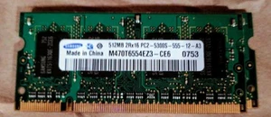 GENUINE SAMSUNG Lap Top MEMORY 512MB 2RX16 PC2-5300S-555-12-A3 M470T6554EZ3-CE6 - Picture 1 of 1