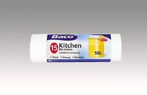 Baco Fodere per Pattumiera da Cucina Adatto per Pattumiera Oscillante 15 Sacchetti, 50Litri - Foto 1 di 1