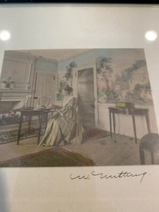 WALLACE NUTTING INTERIOR Photo Victorian Lady Sitting Table In Parlor - Picture 1 of 10