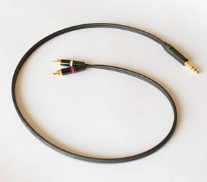 Stereo 6.3mm (1/4'') TRS to Dual RCA - Audiophile Mogami cable w/ Neutrik plugs - Picture 1 of 5