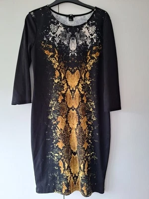 H&M Ladies Black Snakeskin Print Dress, Size Medium - Image 1 of 3