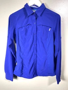 Camisa azul pequeña Columbia Omni-Shade manga larga para mujer - Imagen 1 de 7
