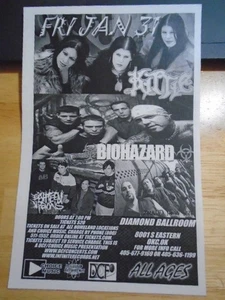 RARE Kittie Biohazard Eighteen Visions Brand New Sin 03 Tour CONCERT FLYER metal - Bild 1 von 1
