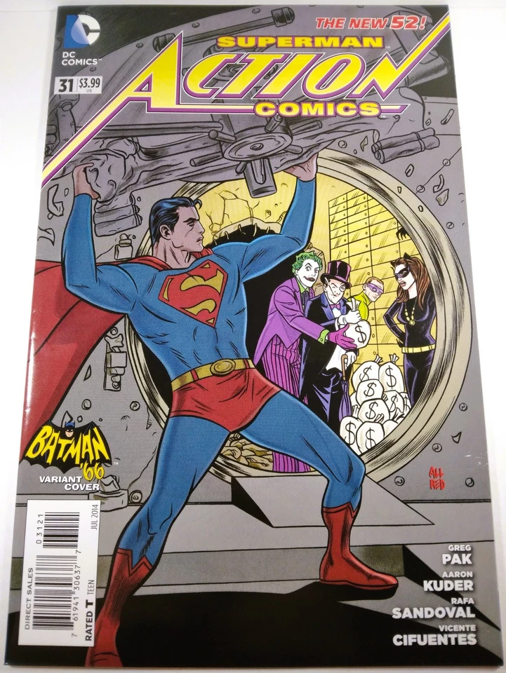 🔴🔥 ACTION COMICS #31 MIKE ALLRED 1:25 BATMAN 66 VARIANTE SUPERMAN JOKER DC 2014 Foto 1 de 4