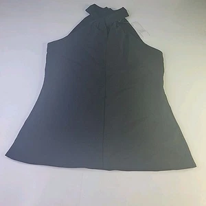 White House Black Market Women Twist NK Halter Black Blouse Size M Retail $69. - Picture 1 of 15