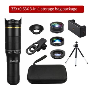Objectif zoom portable 32X pour smartphones comprend trépied et clip sécurisé - Photo 1 sur 12