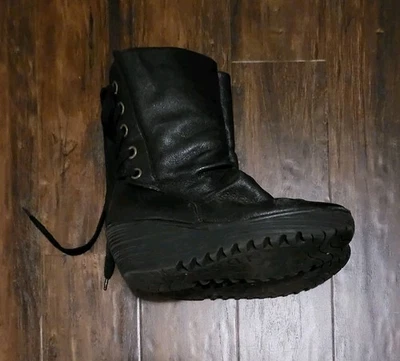 Fly London Mujer Medio Tobillo Negro Cuero Cremallera Botas Talla 41 Talla 10 Foto 1 de 4