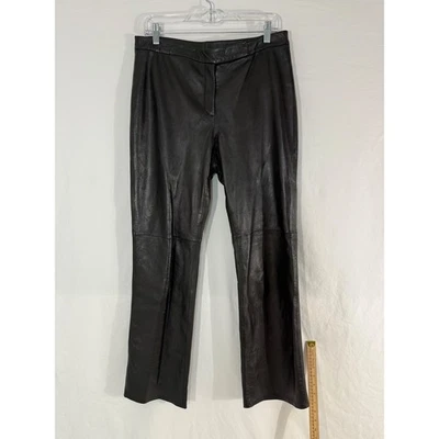 INC International Concepts Genuine Leather Pants Black Size 10 Women's Bikercore - Image 1 of 4