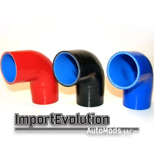 3.5” Silicone hose 90 degree coupler elbow Turbo Black - Foto 1 di 1