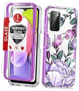 Für Samsung-Galaxy-A03S-Handyhülle: mit exquisiten Blumen Floral Lila - Bild 1 von 7