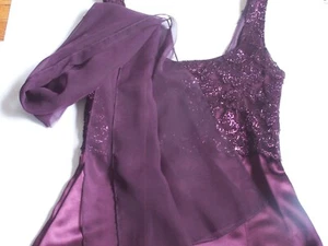 Vintage Steppin' Out Spaghetti Strap Lace Top Dress Size 7-8 Purple Eggplant - Picture 1 of 6