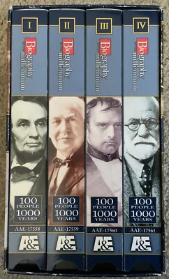 Biography Of The Millennium: 100 People, 1000 Years (VHS, 1999, 4-Tape Box Set) - Image 1 of 4