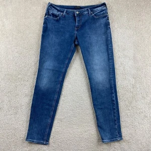 Silver Jeans Women Size 33 Blue Girlfriend Tapered Mid Rise Stretch Denim 36x31 - Picture 1 of 16