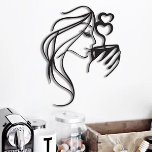 LIYAOLI 3D Black Metal Coffee Wall Art Bar Sign Decor,Kitchen Line Art Wall D... - Picture 1 of 6