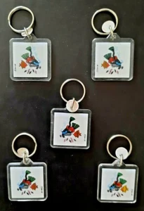 Kliban Cat Key Chain Acrylic Scuba Diving Snorkeling Vintage Set Of 5 - Picture 1 of 1