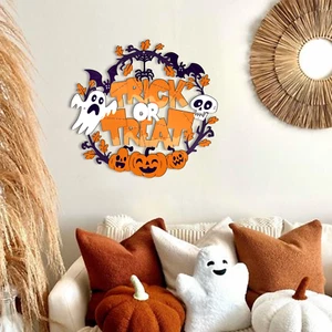Trick Or Treat Funny Metal Sign, Wall and Front Door Decor, Halloween Gifts - Picture 1 of 7