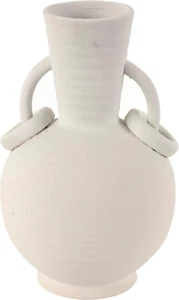 Ceramic Decorative Vase Textured Centerpiece Vase with Ring Handles, Flower Vase - Picture 1 of 6