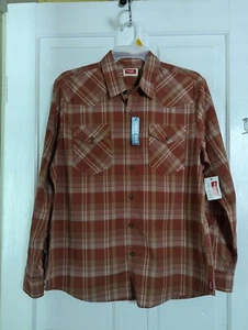 Camisa ligera a cuadros malva lavada vaquera manga larga Wrangler grande para hombre nueva con etiquetas - Imagen 1 de 12