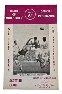 Heart of Midlothian   v    Celtic Football Programme  6/4/68 - Image 1 of 4