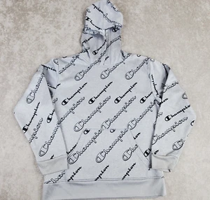 Champion Boys Girls Hoodie 10-12 Gray All Over Spellout - Picture 1 of 8
