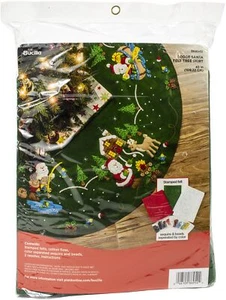 Bucilla Felt Tree Skirt Applique Kit 43" Round-Lodge Santa - Picture 1 of 1