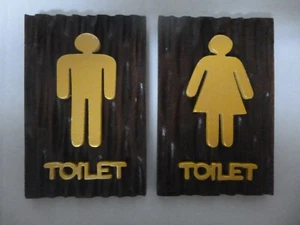 Handmade Rustic Male Female Toilet Bathroom Signs Primitive Vintage Shenandoah - Picture 1 of 2