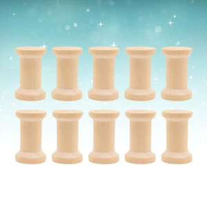 10pcs Wood Spools Weaving Bobbins Empty Thread Spools (Original Color) - Picture 1 of 12